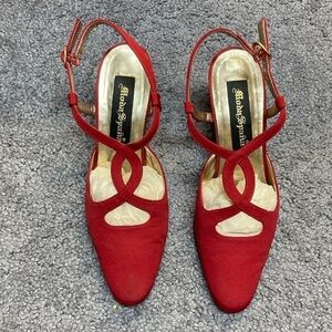 Vintage Red T strap pumps
